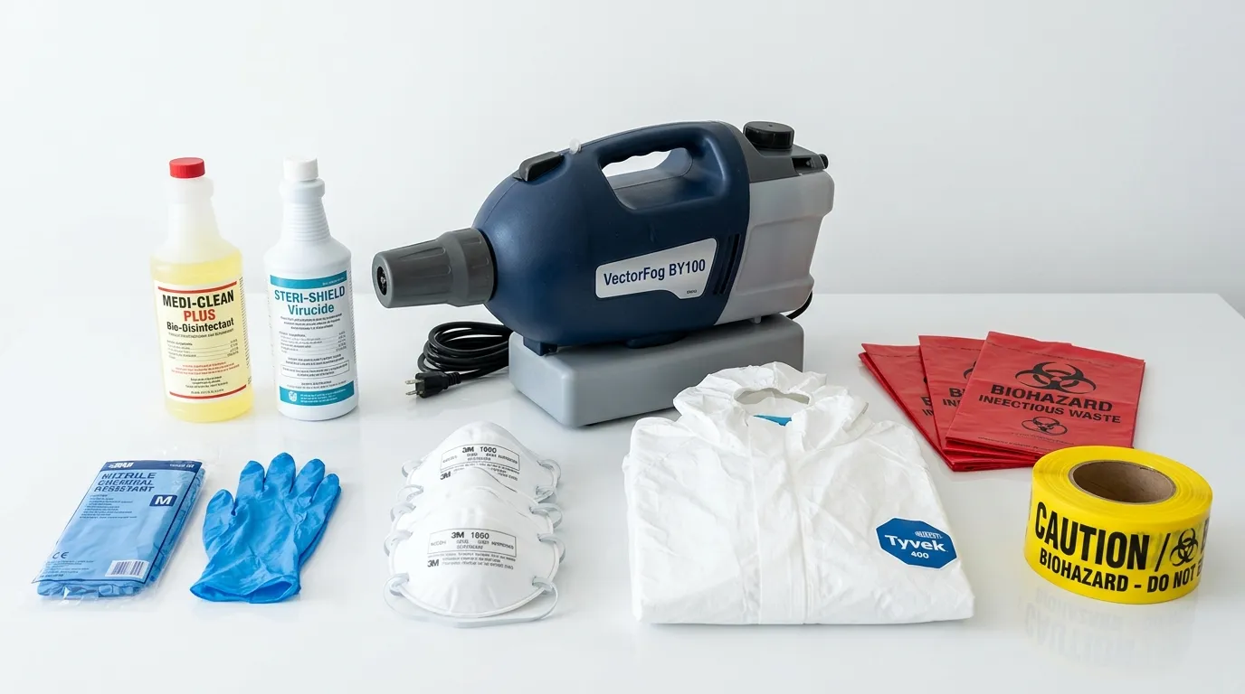 Professional biohazard remediation crew working in Lauderhill